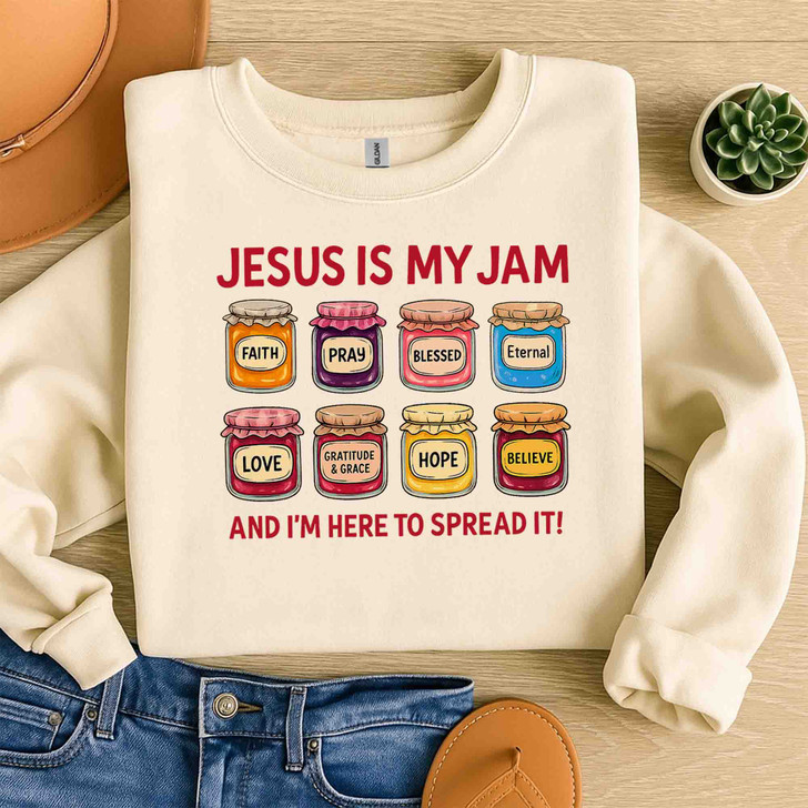 Jesus Is My Jam Christian Sweatshirt Adult S-5XL
