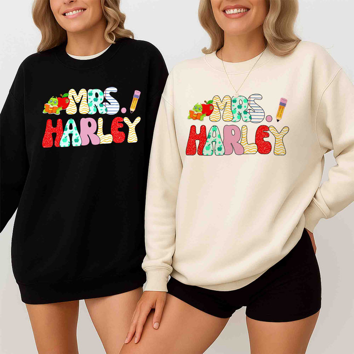 Personalized Name Teacher Sweatshirt Adult S-5XL