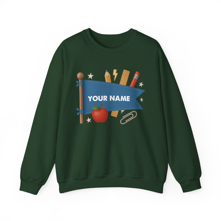 Custom Name Back To School Boys Sweatshirt Adult S-5XL