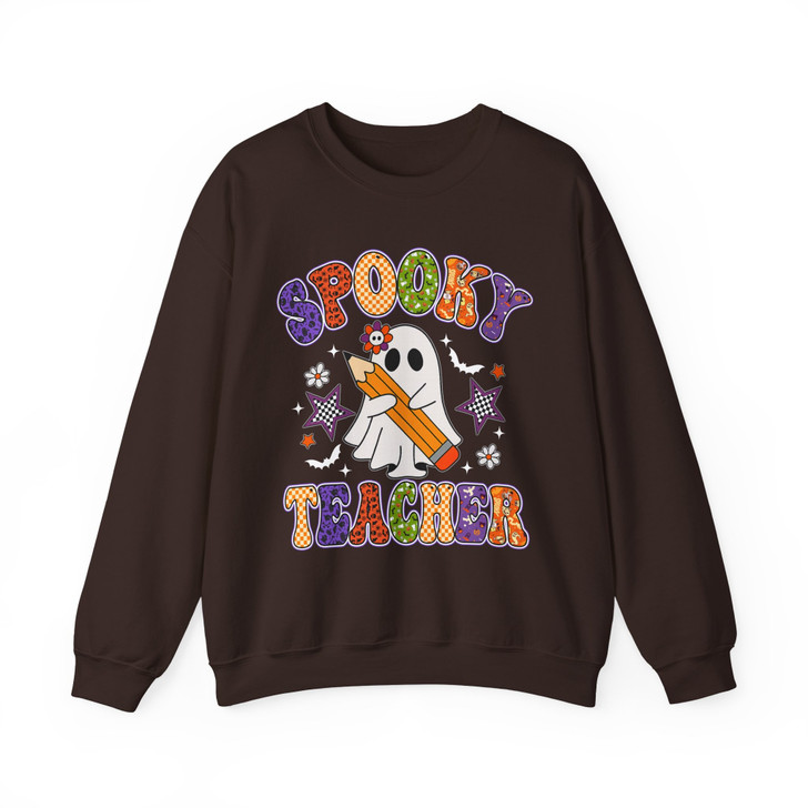 Preppy Spooky Teacher Halloween Sweatshirt Adult S-5XL