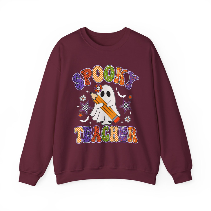 Preppy Spooky Teacher Halloween Sweatshirt Adult S-5XL