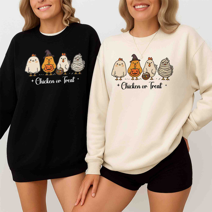 Halloween Chicken Funny Sweatshirt Adult S-5XL