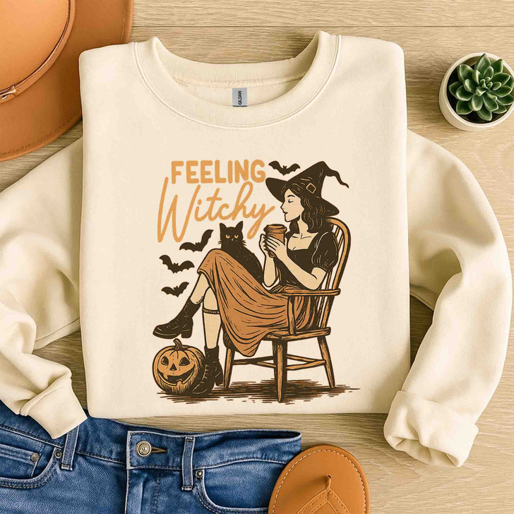 Feeling Witchy Halloween Sweatshirt Adult S-5XL