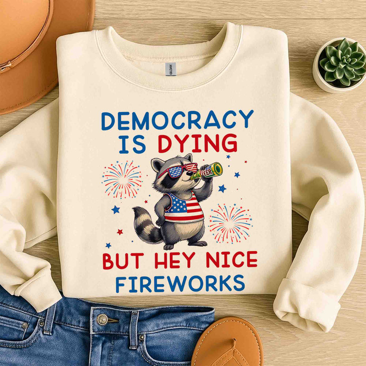 Funny Raccoon Protest Sweatshirt Adult S-5XL