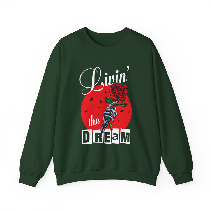 Livin The Dream Skull Sweatshirt Adult S-5XL