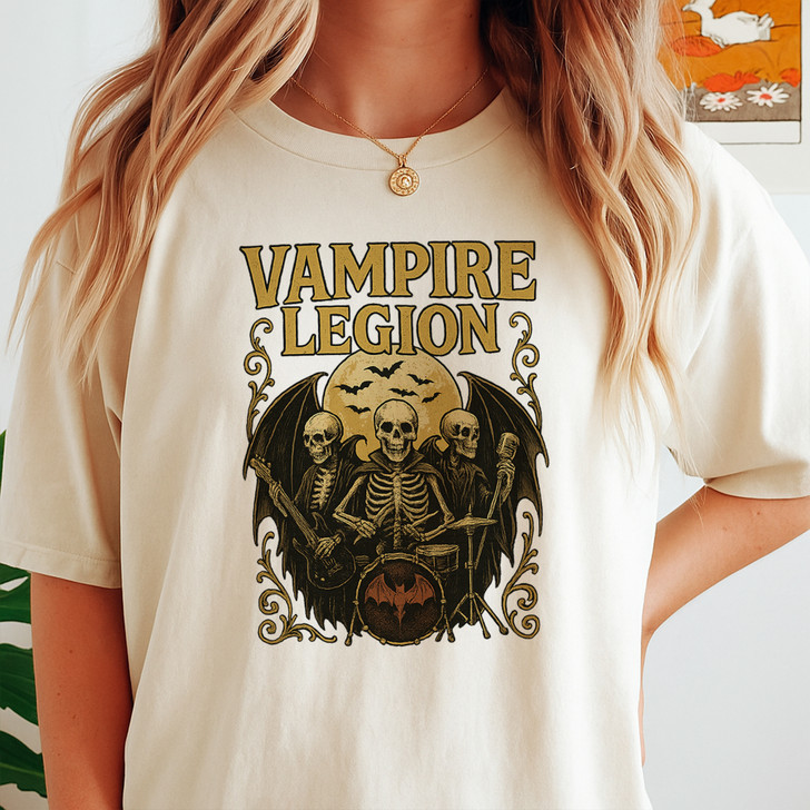 Vampires Shirt Gothic Skull Skeleton Graphic T-Shirt S-5XL