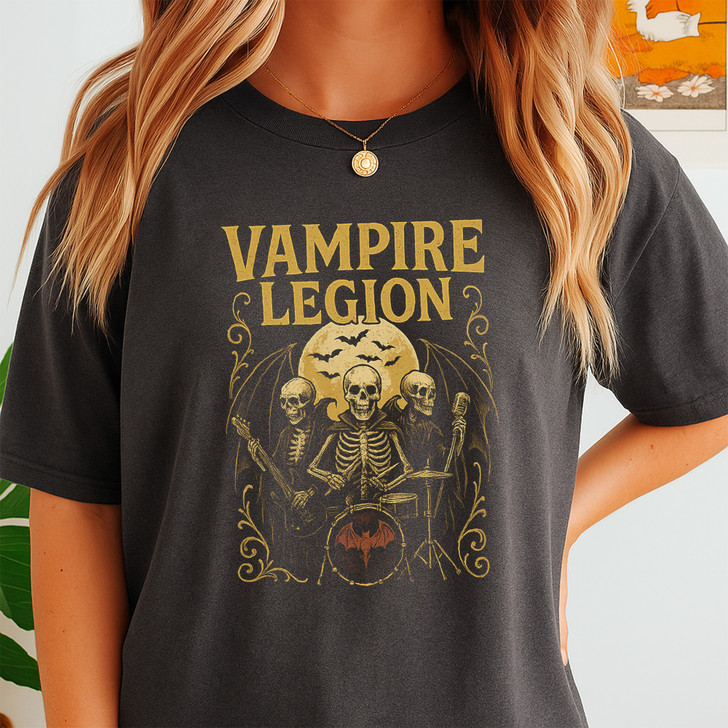 Vampires Shirt Gothic Skull Skeleton Graphic T-Shirt S-5XL