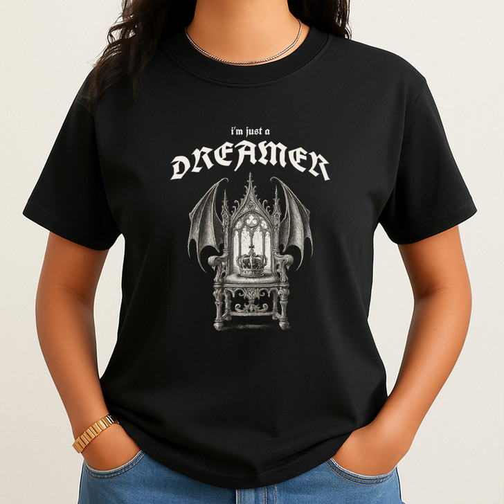 Vintage Gothic Bat Throne Shirt Dark Dreamer T-Shirt S-5XL