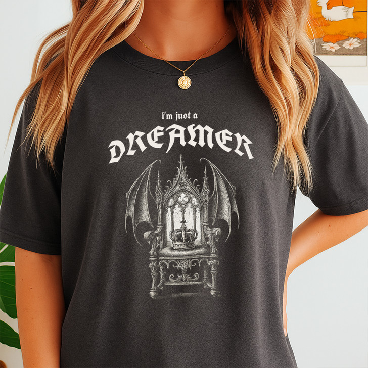 Vintage Gothic Bat Throne Shirt Dark Dreamer T-Shirt S-5XL
