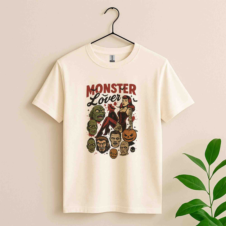 Monster Lover Halloween Shirt Vintage Horror T-Shirt S-5XL