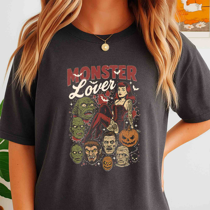 Monster Lover Halloween Shirt Vintage Horror T-Shirt S-5XL