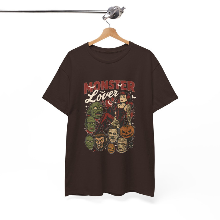 Monster Lover Halloween Shirt Vintage Horror T-Shirt S-5XL