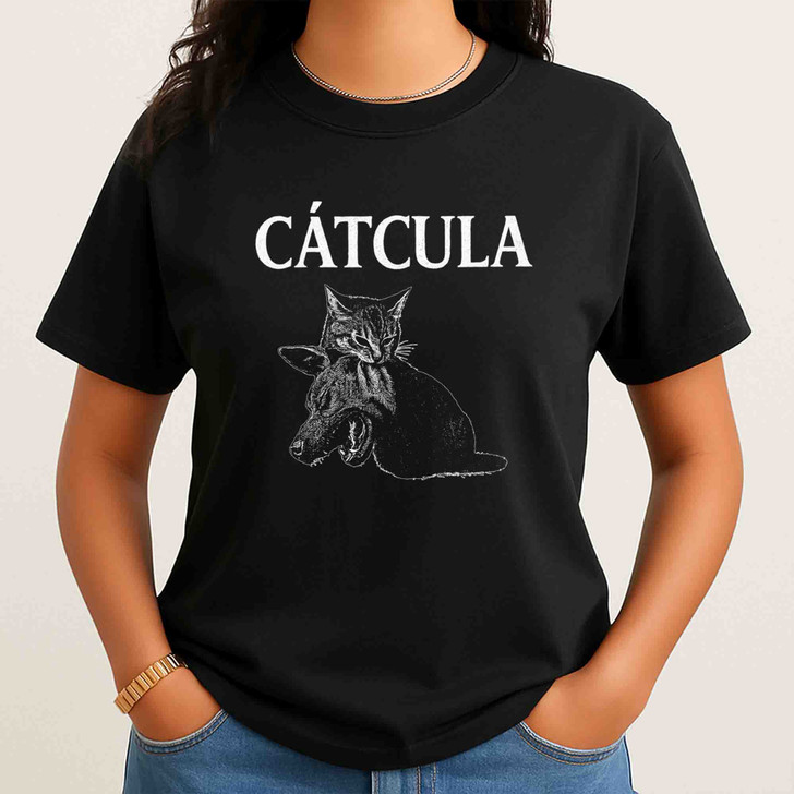Cat Vampire Shirt Catcula Funny Goth Cat T-Shirt S-5XL