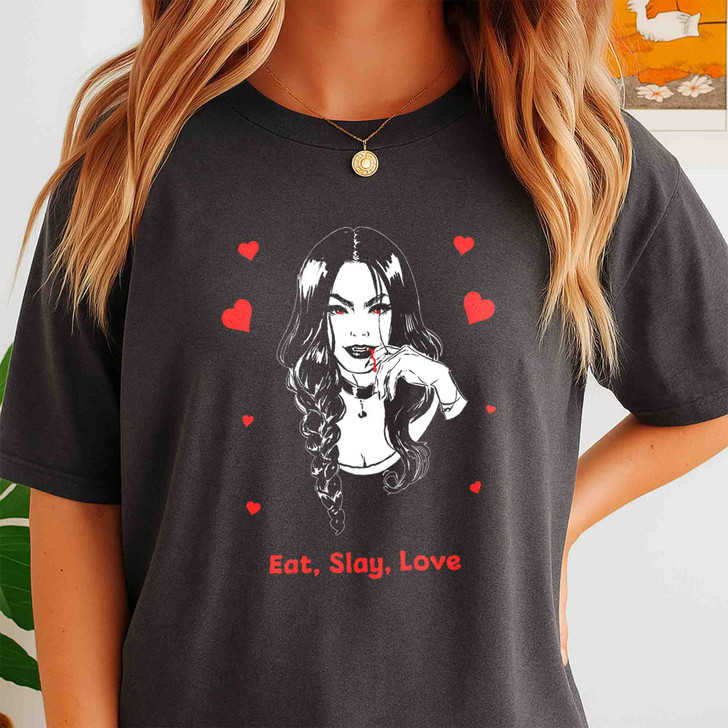 Eat Sleep Love Vampire Shirt Cute Gothic T-Shirt S-5XL