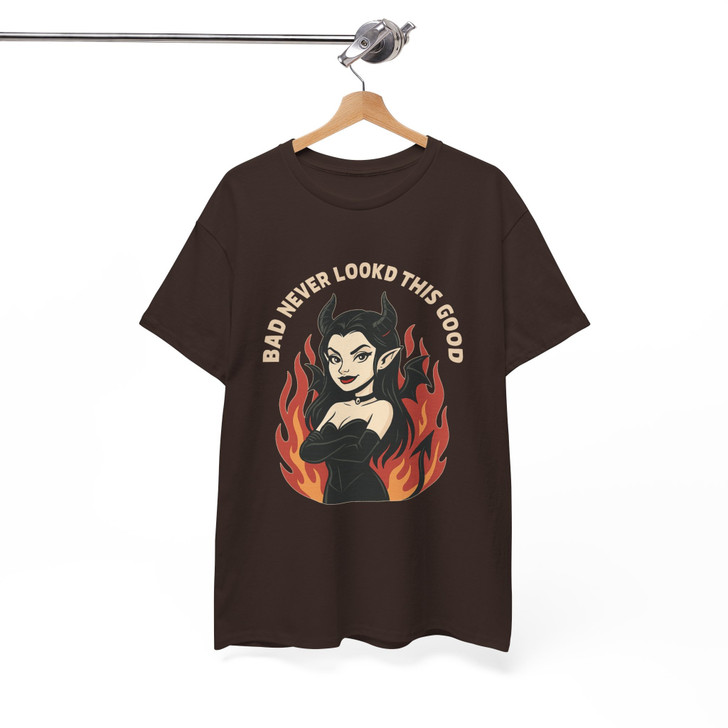 Bad Never Looked This Good Devil Girl Shirt Retro Gothic T-Shirt S-5XL