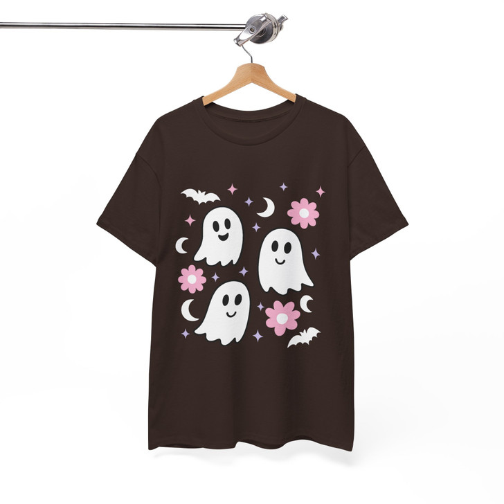 Cute Kawaii Ghost Halloween Shirt Adult T-Shirt S-5XL