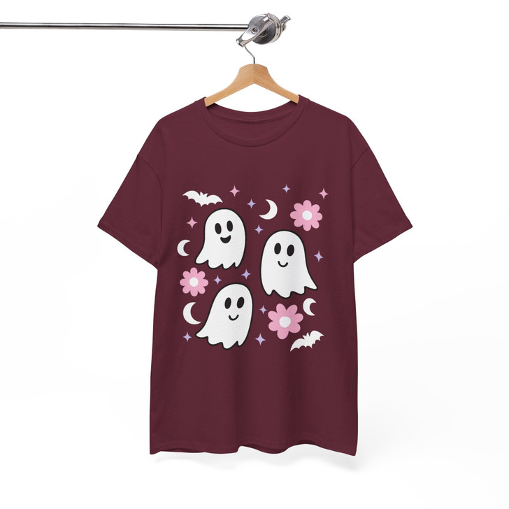 Cute Kawaii Ghost Halloween Shirt Adult T-Shirt S-5XL