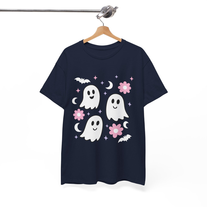Cute Kawaii Ghost Halloween Shirt Adult T-Shirt S-5XL