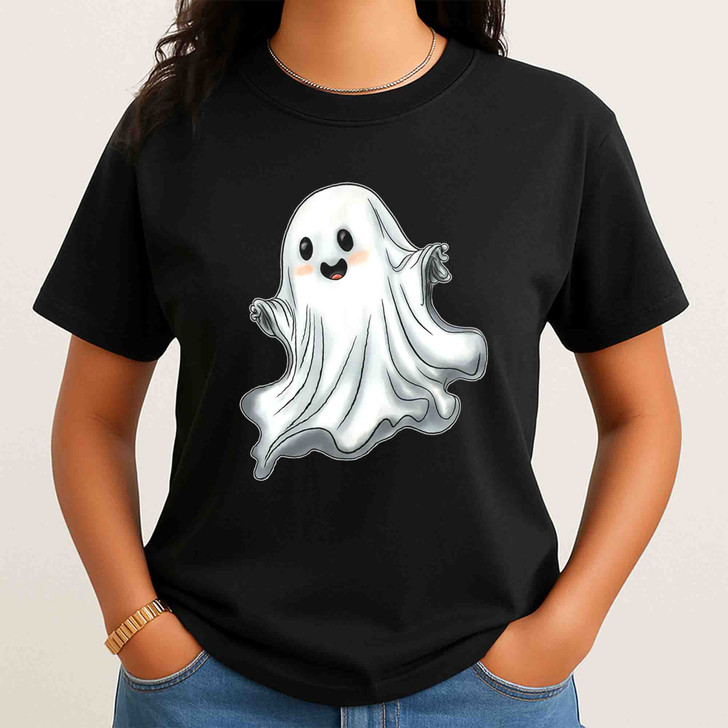 Shimmer Ghost Halloween Shirt Glitter Spooky Adult T-Shirt S-5XL