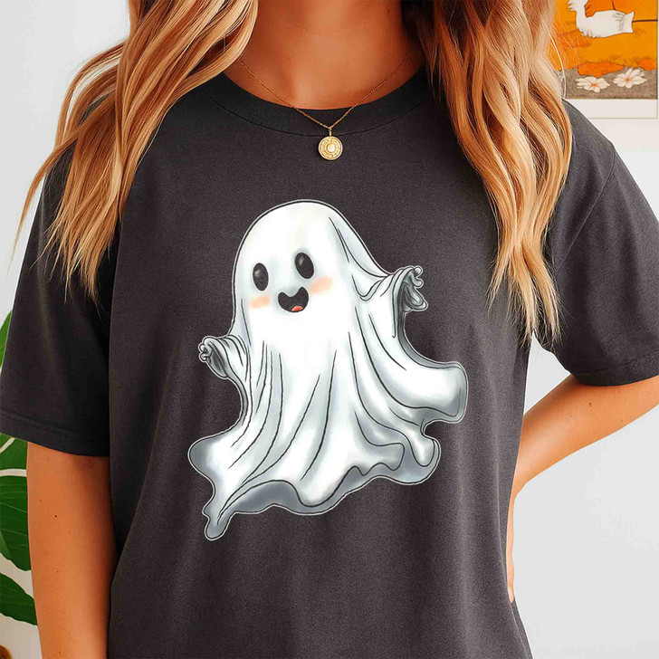 Shimmer Ghost Halloween Shirt Glitter Spooky Adult T-Shirt S-5XL