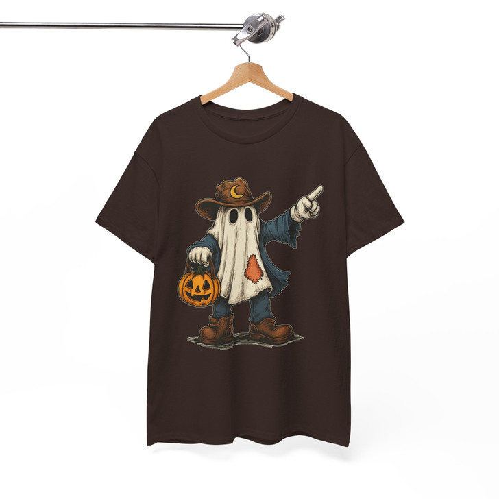 Retro Cowboy Ghost Halloween Shirt Western Adult T-Shirt S-5XL