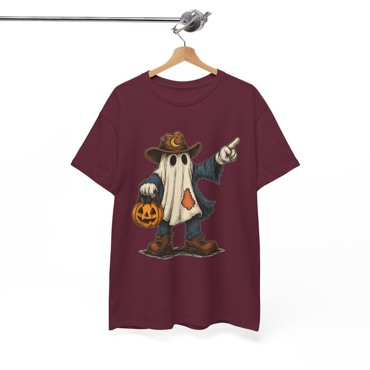 Retro Cowboy Ghost Halloween Shirt Western Adult T-Shirt S-5XL