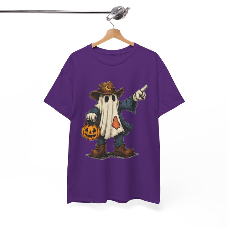 Retro Cowboy Ghost Halloween Shirt Western Adult T-Shirt S-5XL