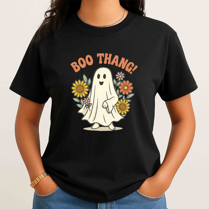 Ghost Pumpkin Halloween Shirt Spooky Cute Fall Festival T-shirt S-5XL