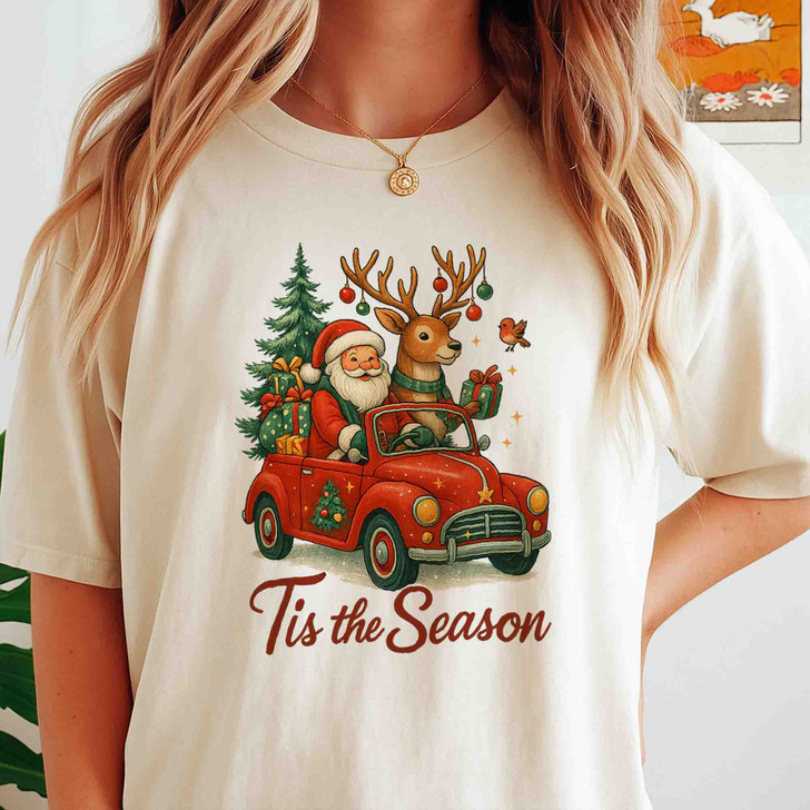 Funny Santa Tis The Season Christmas Shirt T-shirt S-5XL