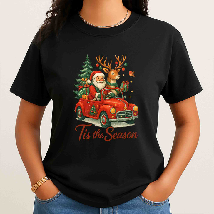 Funny Santa Tis The Season Christmas Shirt T-shirt S-5XL