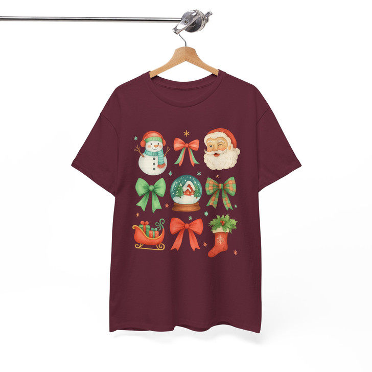 Merry Christmas Cute Santa Holiday Family Xmas Winter T-shirt S-5XL