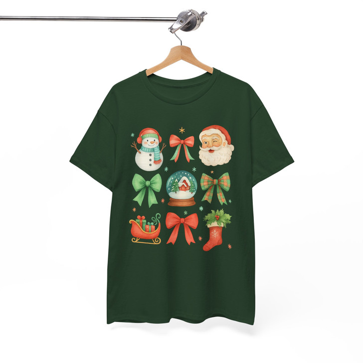 Merry Christmas Cute Santa Holiday Family Xmas Winter T-shirt S-5XL