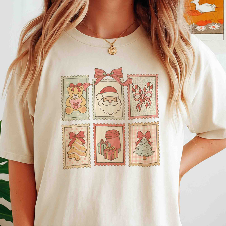 Christmas Stamp Vintage Postmark Holiday Shirt T-shirt S-5XL