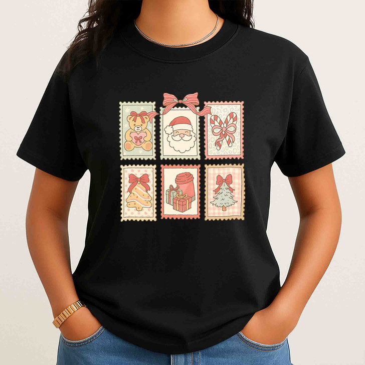 Christmas Stamp Vintage Postmark Holiday Shirt T-shirt S-5XL