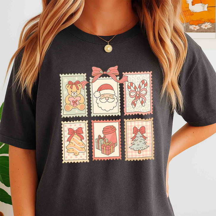Christmas Stamp Vintage Postmark Holiday Shirt T-shirt S-5XL