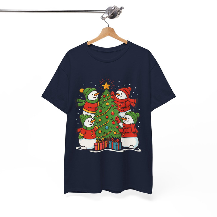 Funny Christmas Snowman Tree Holiday Crewneck Shirt T-shirt S-5XL