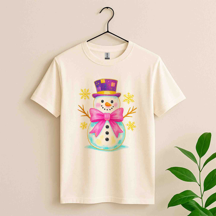 Snowman Womens Christmas Holiday Crewneck Shirt T-shirt S-5XL