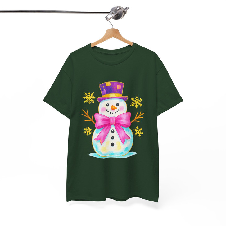 Snowman Womens Christmas Holiday Crewneck Shirt T-shirt S-5XL