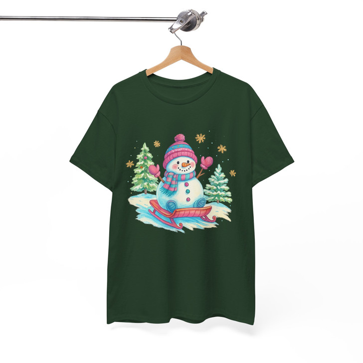 Christmas Snowman Holiday Gift Crewneck Shirt T-shirt S-5XL