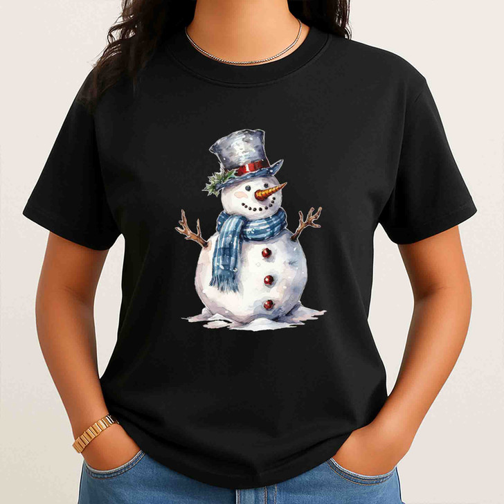 Christmas Snowman Holiday Crewneck Shirt T-shirt S-5XL