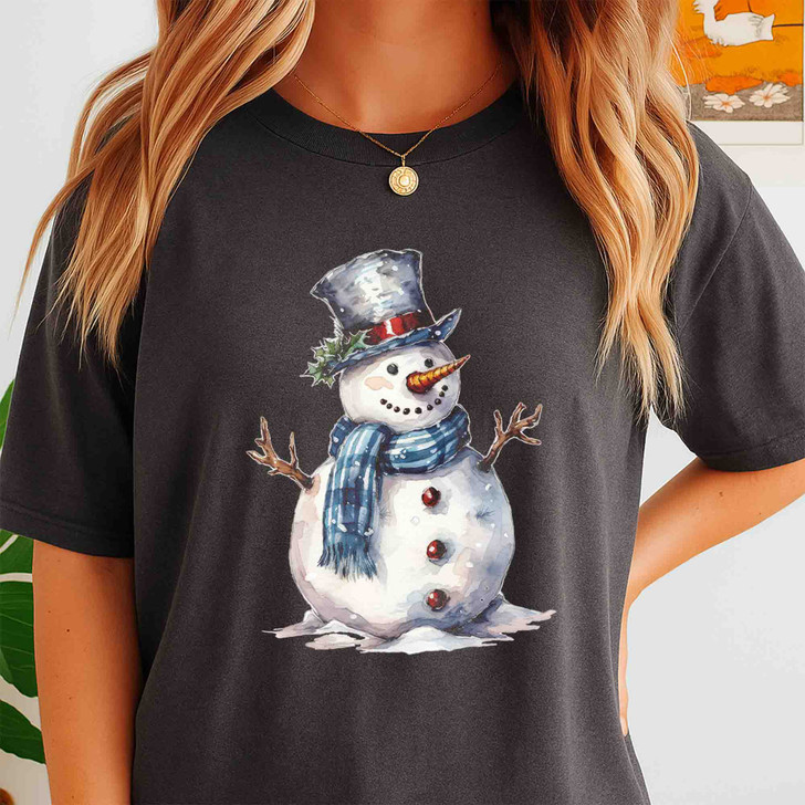 Christmas Snowman Holiday Crewneck Shirt T-shirt S-5XL