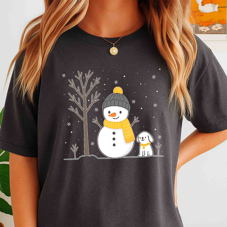 Snowman Christmas Shirt for Women Holiday T-shirt S-5XL