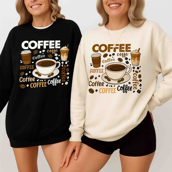 Retro Coffee Lover Sweatshirt Adult S-5XL