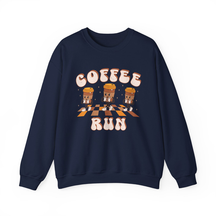 Retro Coffee Run Sweatshirt Adult S-5XL