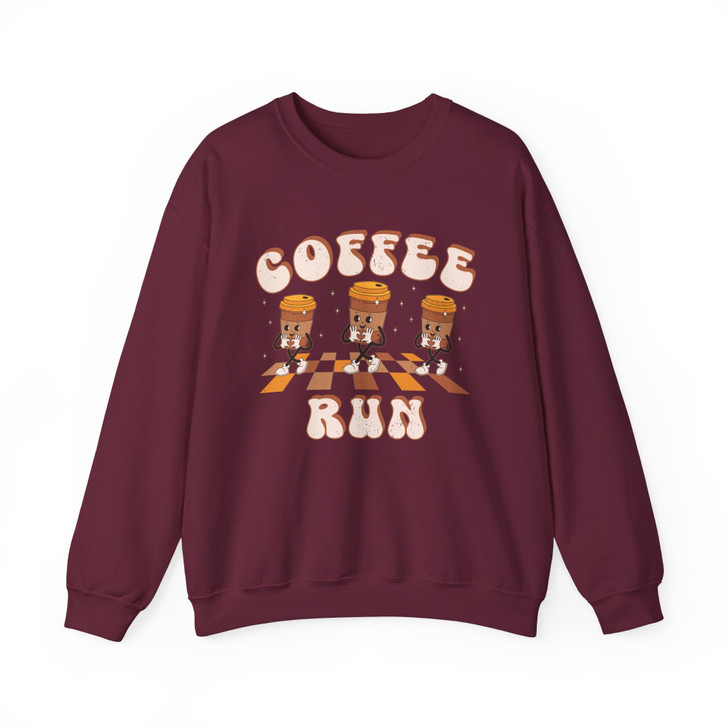 Retro Coffee Run Sweatshirt Adult S-5XL