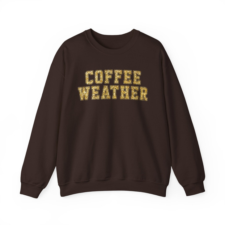 Retro Coffee Weather Glitter Sweatshirt Adult S-5XL