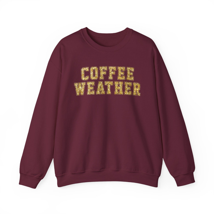 Retro Coffee Weather Glitter Sweatshirt Adult S-5XL