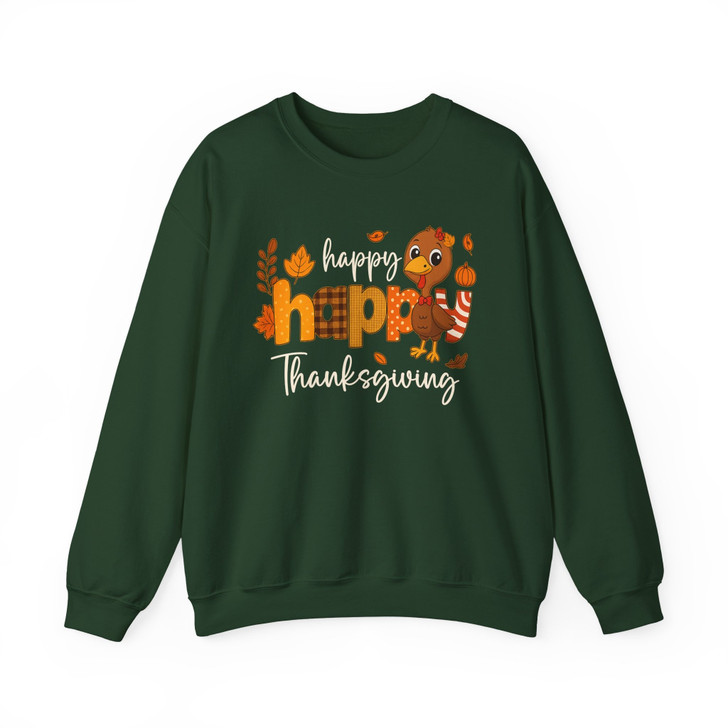 Happy Happy Thanksgiving Sweatshirt Adult S-5XL