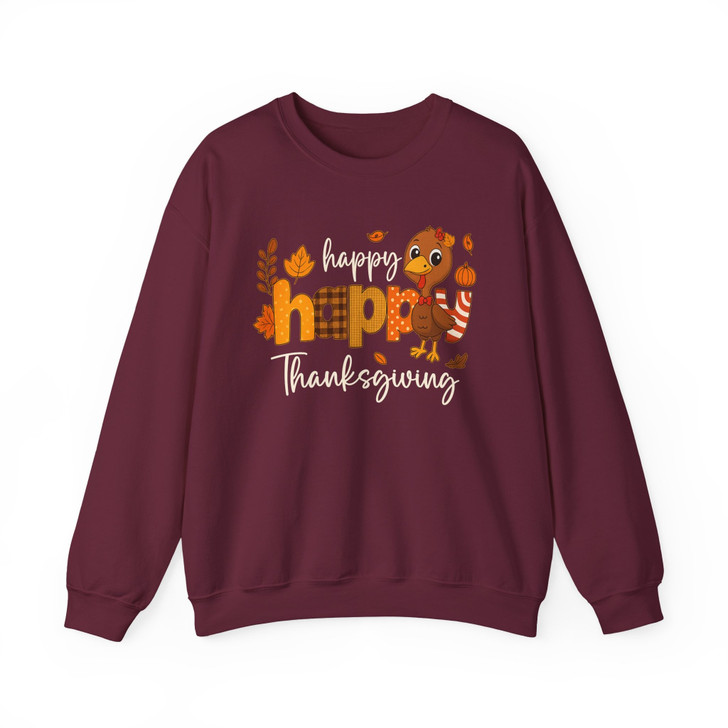 Happy Happy Thanksgiving Sweatshirt Adult S-5XL