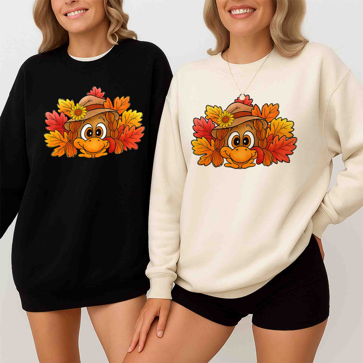 Cute Turkey Thanksgiving Sweatshirt Adult S-5XL